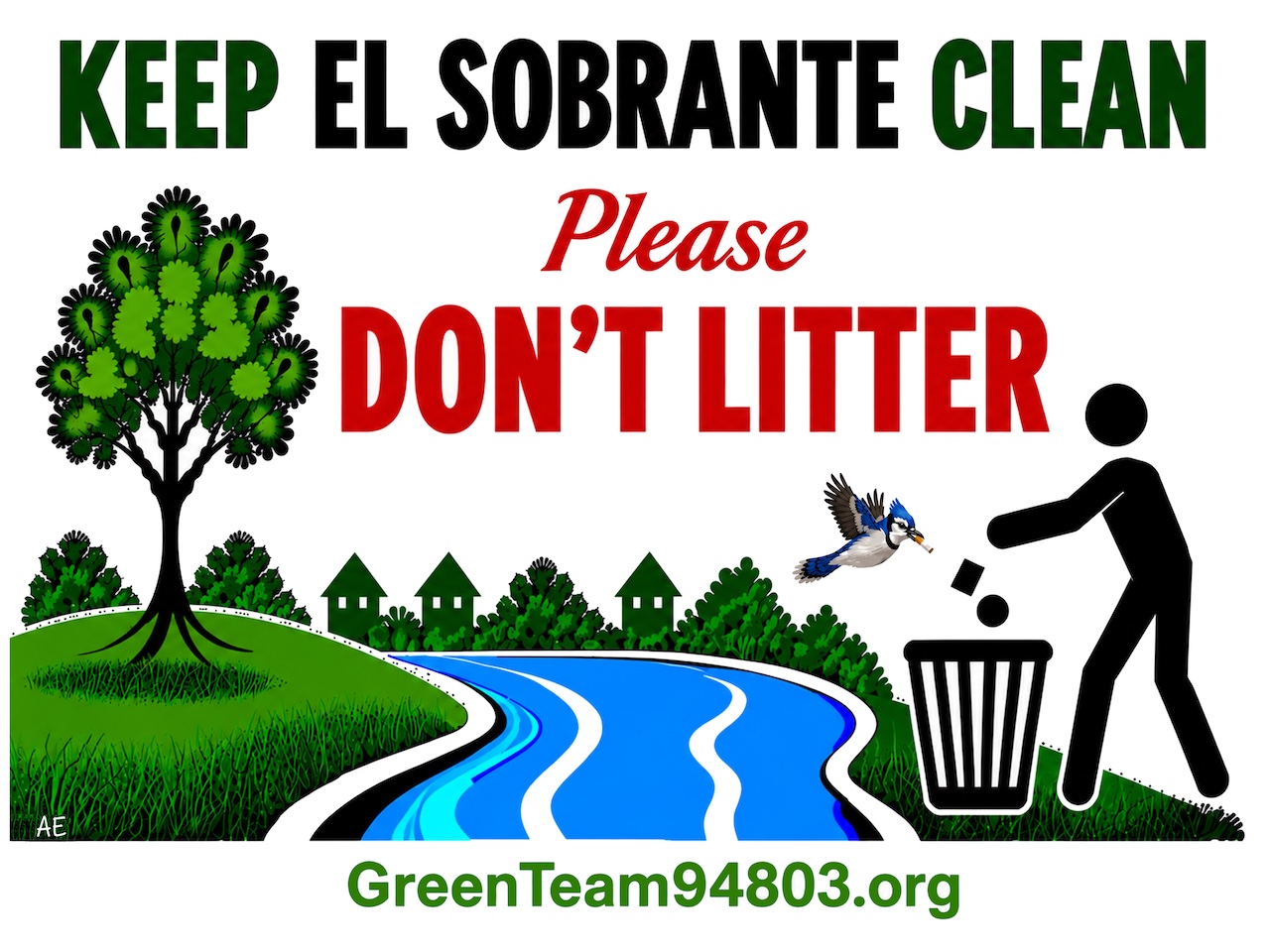 Don't Litter yard sign